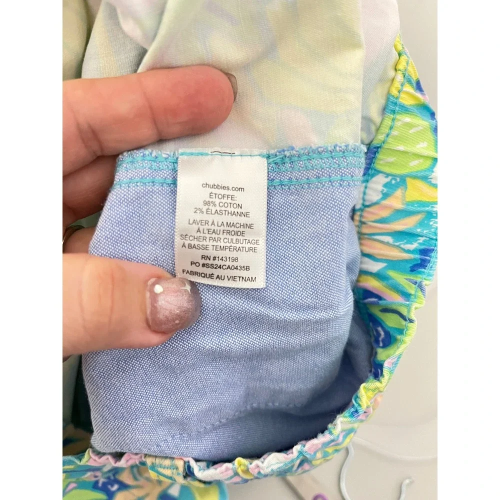 Chubbies Shorts Mens XXL Multicolor Tropical Palm Tree‎ Fruit Print Stretch
